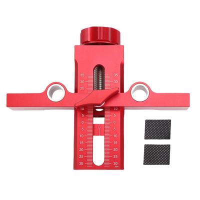 Cabinet Door Mounting Jig 3 In 1 Dual Hole Hinge Installation Position Tool Aluminum Alloy Adjustable Length Aid
