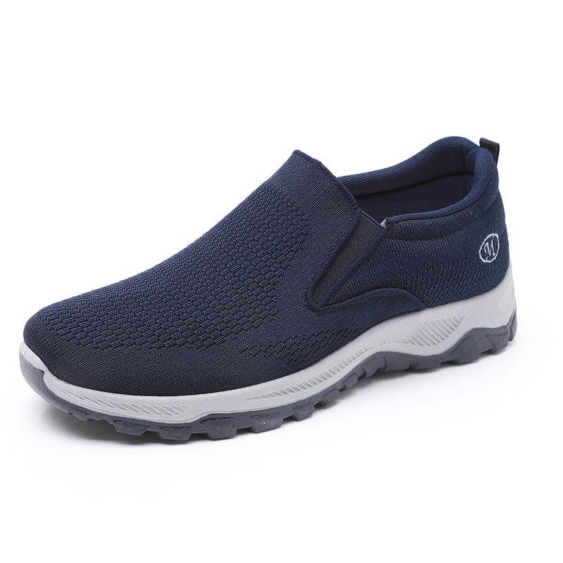 Stepping shoes for old men and women, breathable mesh flats, one pedal, non-slip elderly shoes are versatile