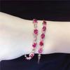 Purple Gold Inlaid Redstone Bracelet, Fashionable Temperament, Exquisite High-End Rose Gold-Plated Colored Gold Jewelry