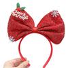 Non-slip Bowknot Hair Hoop Shiny Christmas Headband Sweet Christmas Hairband  Girls