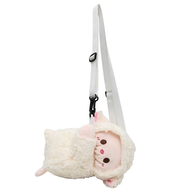 New Cartoon Cute Bear Plush Bag Lamb Backpack Soft Girl Puppy Single-shoulder Cross-body