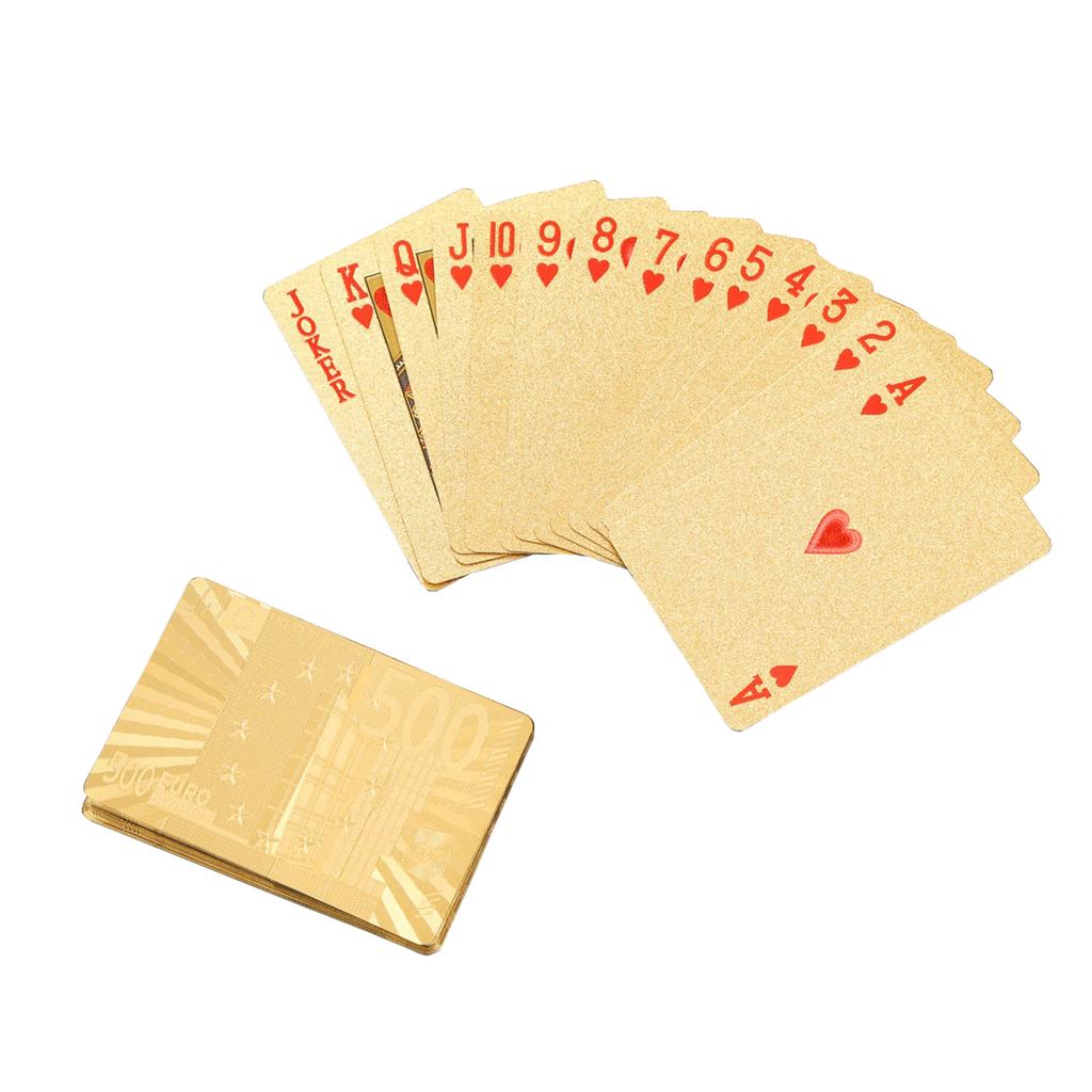 New 24K Gold Playing Cards High Quality Plastic Poker Deck Foil Pokers Pack Laser Reflection Magic Waterproof Card Board Game