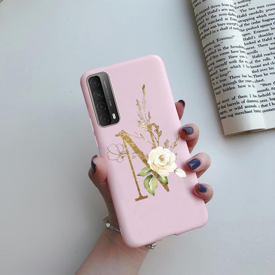 Fashion Flower Letters Shockproof Case For Huawei P Smart 2021 TPU Soft Cover For Huawei Y7A 2020 Y 7A Y7 A Phone Cases 6.67"