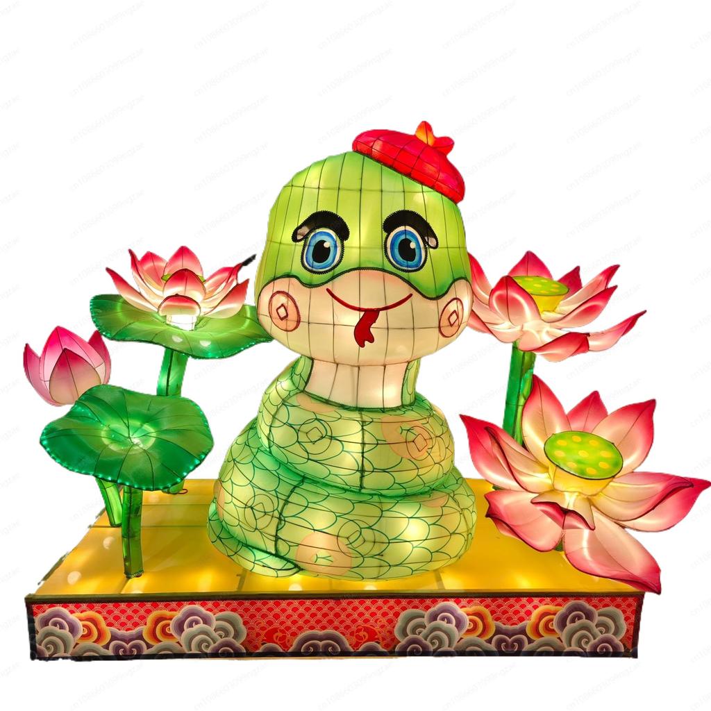 Large-Scale Light-Up Snake Lanterns - Cartoon Snake Festive Decorations for Cultural Tourism Scenic Spots & Festive Gatherings
