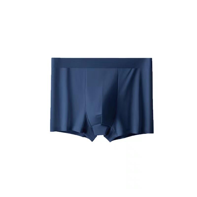 Men's Breathable Cotton Ice Silk Boxer Briefs - Solid Color, Indoor/Outdoor Wear