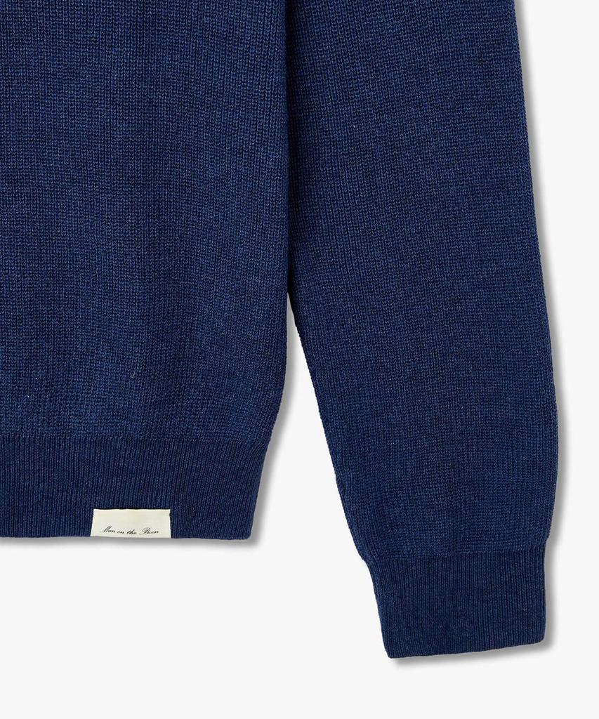 MAN ON THE BOON Linen Blend Crewneck Knit Pullover_Navy 4716113011