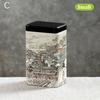Tin Plate Storage Box Sealed Tea Caddy Small Square Coffee Jar Tea Leaves Container Cans Small Tinplate Spices Storage Boxes