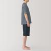 MUJI Towel Double Sided Pile Short Sleeve Room Wear Set FB0XZA5S Dark Navy Border XS Men's Men's Men's