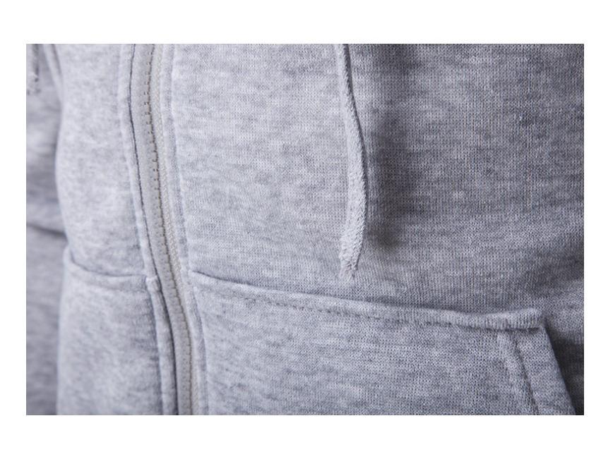 Cross-Border Men's Zipper Hoodie Fleece Pullover Cardigan, Customizable Logo, 2025 Model (W3841)