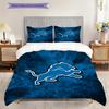 Pościel z wzorem Detroit Lions Zestaw kołdry Poszewka na kołdrę Poszewka na poduszkę Dekoracja domu Prezent urodzinowy (1 * poszwa na kołdrę + 2 * poszewki na poduszki, bez rdzenia)