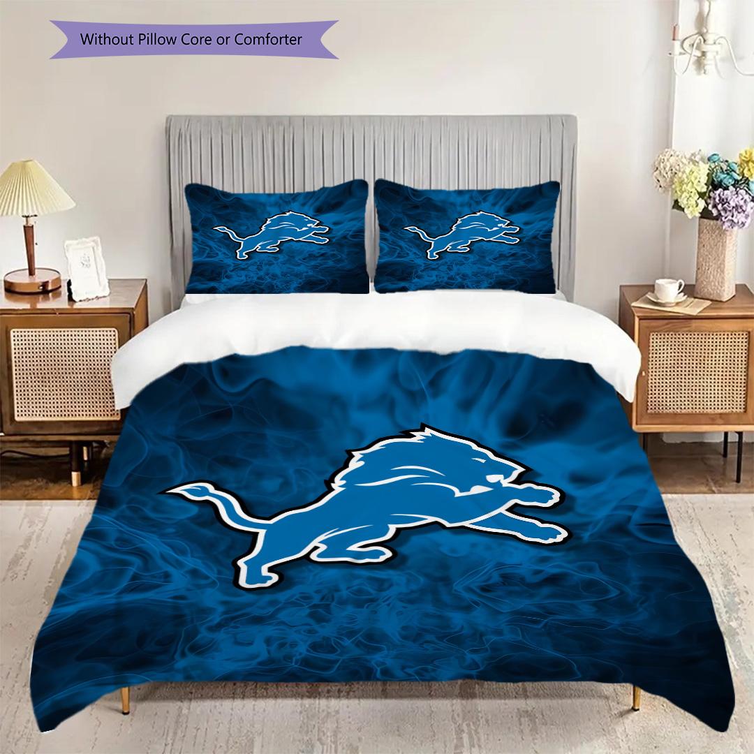 

Detroit Lions Pattern Bedding Quilt Set Quilt Cover Pillowcase Home Decoration Birthday Gift (1 * duvet cover + 2 * pillowcase, without core) 135x200cm