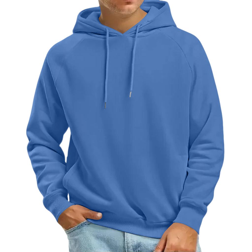 Men's Fashion Raglan Long Sleeve Hooded Sweatshirt