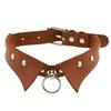 DIEZI Sexy Lignt Brown PU Leather Necklace Women Men New Harajuku Gothic Vintage Heart Chain Choker Statement Necklace Jewelry