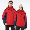 Autumn and Winter Outdoor Jacket Men's and Women's Three-in-one Detachable Two-piece Windproof and Waterproof Mountaineering Jacket