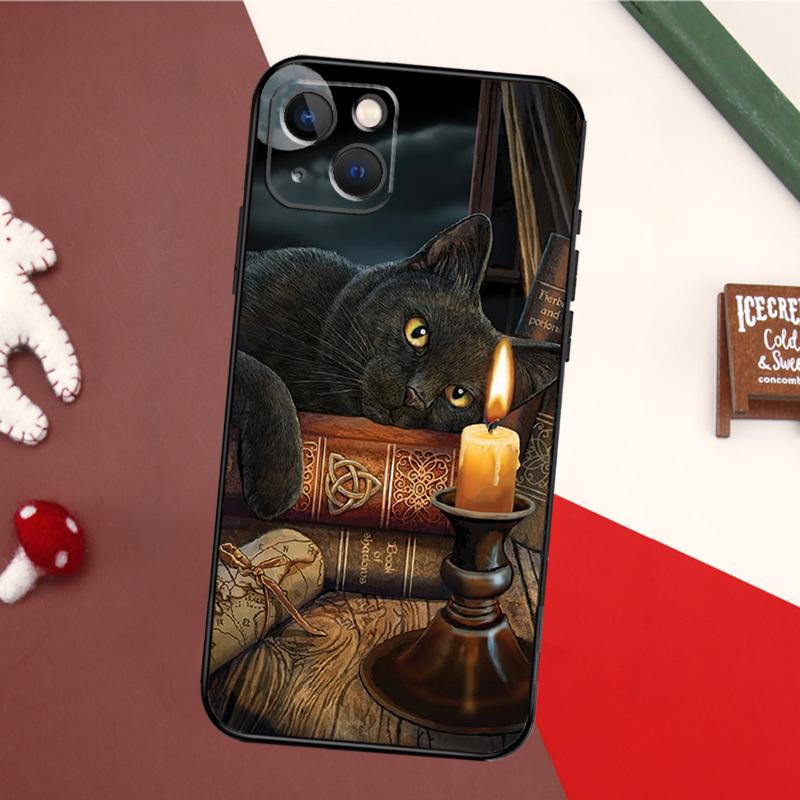 Witch Cat Case For iPhone 16 Pro Max 14 13 12 11 15 17 Pro Max mini 15 16 Plus 16e 17 Air Back Cover