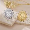 Women's Aesthetic Flower Rings Stainless Steel Gold Open Adjustable Ring Wedding Jewelry Gift
