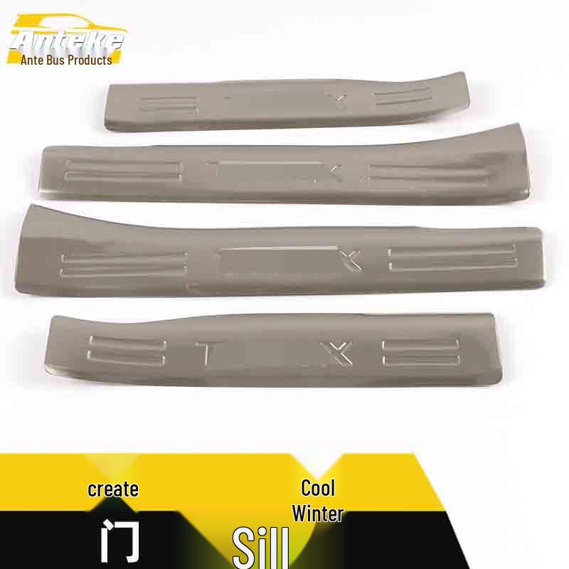 Trax Stainless Steel Sill Trim Anti-Scratch Sticker - Decorative Welcome Pedal Bumper Strip