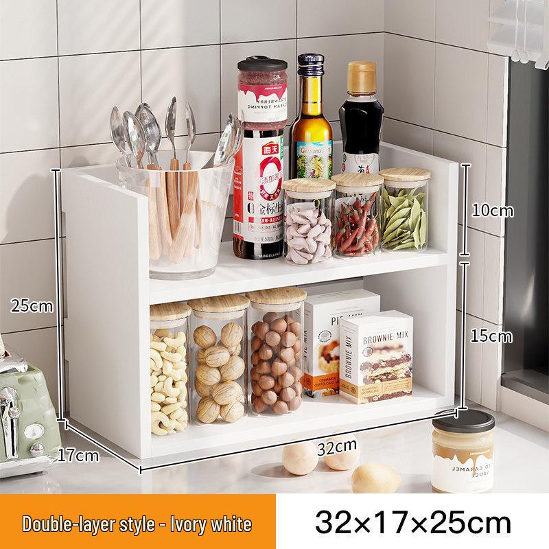 Multi-layer Kitchen Seasoning Rack for Oil, Salt, Soy Sauce, and Vinegar - Countertop Storage Solution