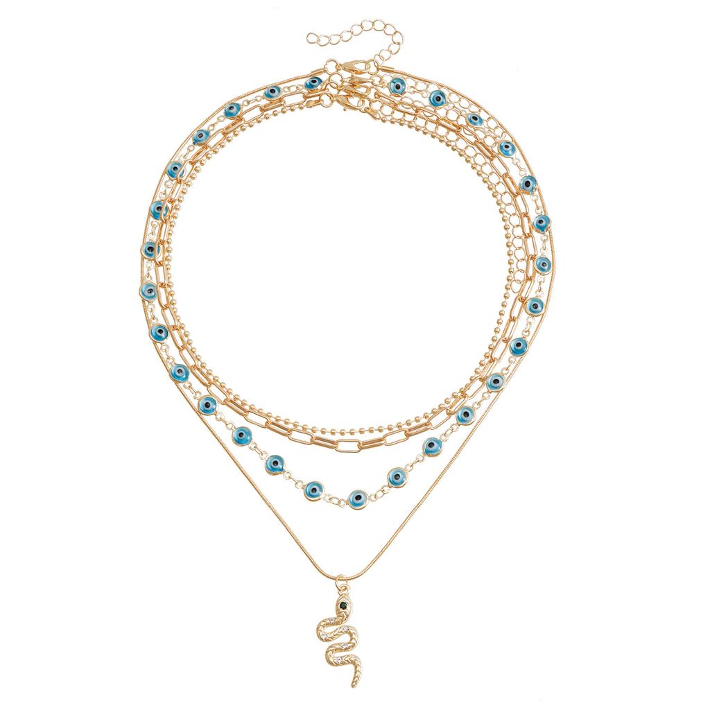 Accessories Dark Wind Devil'S Eye Disc Snake Pendant Clavicle Chain Temperament Premium Necklace Female