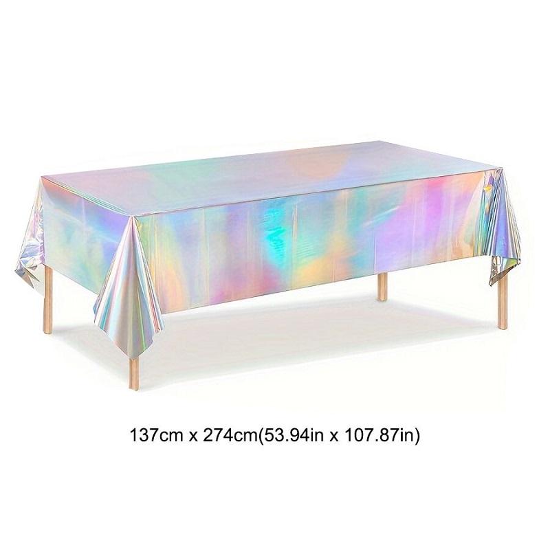 

1/3/5pcs Iridescent Tableclothe Laser Silver Disposable Table Cover for Wedding Kids Rainbow Birthday Party Decoration Supplies 1pcs серебряный