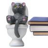 Cat Figurine Sculpture Statue Small Animal Sitting On Toilet Statue Resin Landscape Decoration Animals Modern Decor Resin Home