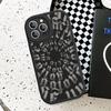 Coole Schwarze Graffiti Handyhülle Hartleder Für iPhone 16 15 14 13 12 Mini 11 14 Pro Max Xs X Xr 7 8 Plus Fundas