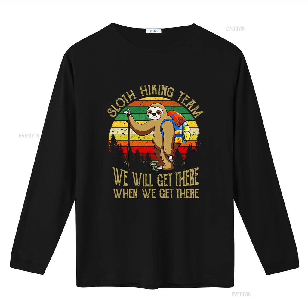 Sloth Hiking Team T Shirt For Lover Traveling  vintage Washed Top For Everyday Wear streetwear Slightly Breathable fashion