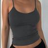 Women Backless Cami Crop Top Summer Solid Color Casual Sleeveless Top Streetwear Y2K Clothes