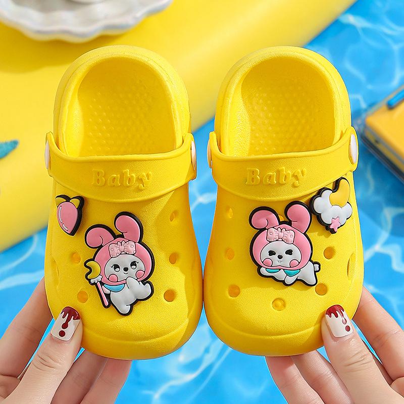Girls' and Boys' Anti-slip Head Cover Soft-soled Baby Children's Shoes Flip-flops