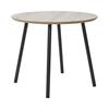 Round Coffee Table 55x45 Cm Travertine Effect and Black Legs