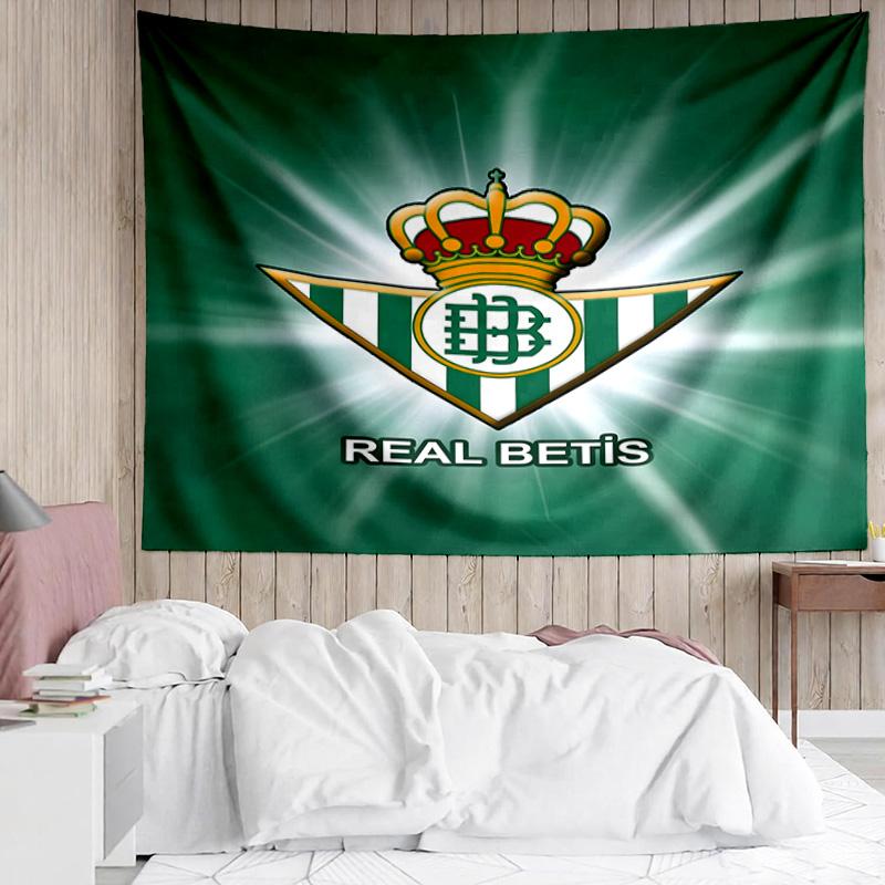 Real Betis Crest Lightning Tapestry, Unique Design Tapestry, Suitable for Bedroom,Livingroom, Playroom,Heartwarming Fan Holiday Gifts