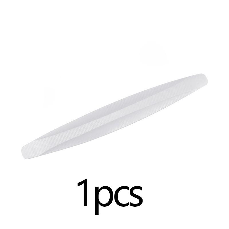 Car Front and rear Bumper Anti-collision strips, Carbon fiber Texture anti Collision Protection Stickers, Body anti Scratch white 1pcs