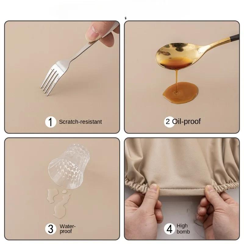 2pcs/Set PU Waterproof Solid Color Stretch RV Dinette Cushions Cover Spandex Soft RV Camper Car Bench Seats Covers