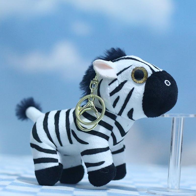 15Cm Cute Little Zebra Plush Toy Keychain Stuffed Animal For Kids Girl Lovely Animal Doll Toy Plushie Ornament Pendant