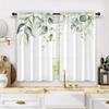 2pcs Fresh Eucalyptus Leaf Curtains: Suitable for Kitchen / Daily Use, Minimalist Style, Rod-Pocket