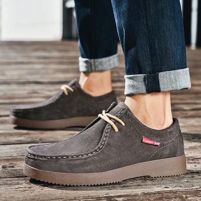 Herbst Männer Casual Schuhe Wildleder Leder Arbeit Schuhe Männlich Lace-up Wohnungen Turnschuhe Plattform Britischen Business Party Kleid Schuhe 38-44