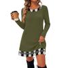 Women's Fashion Vertical Striped Knit Long Sleeve Dress for Casual Everyday Wear