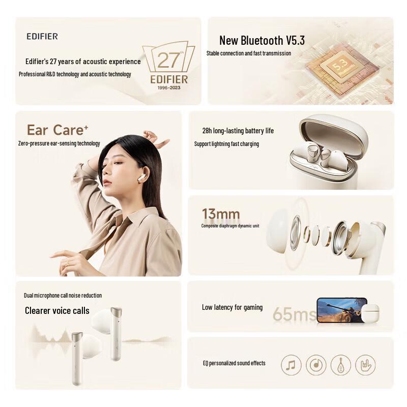 EDIFIER MagicAir True Wireless Half-In-Ear Earbuds