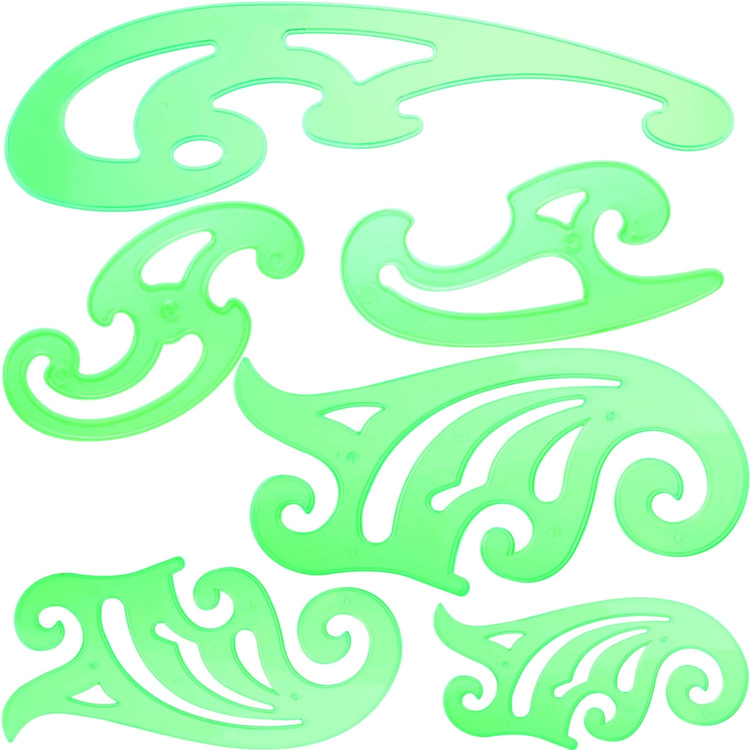 6 штук пластиковых французских лекал, многофункциональный набор инструментов-шаблонов для комиксов, для черчения, набор шаблонов для рисования, 6 разных размеров