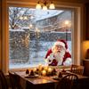 Winter Holiday Store Window Signs Santa Claus Sticker, Static Removable Decal, Waterproof Decorative PVC Film Festive Decal for Home Living