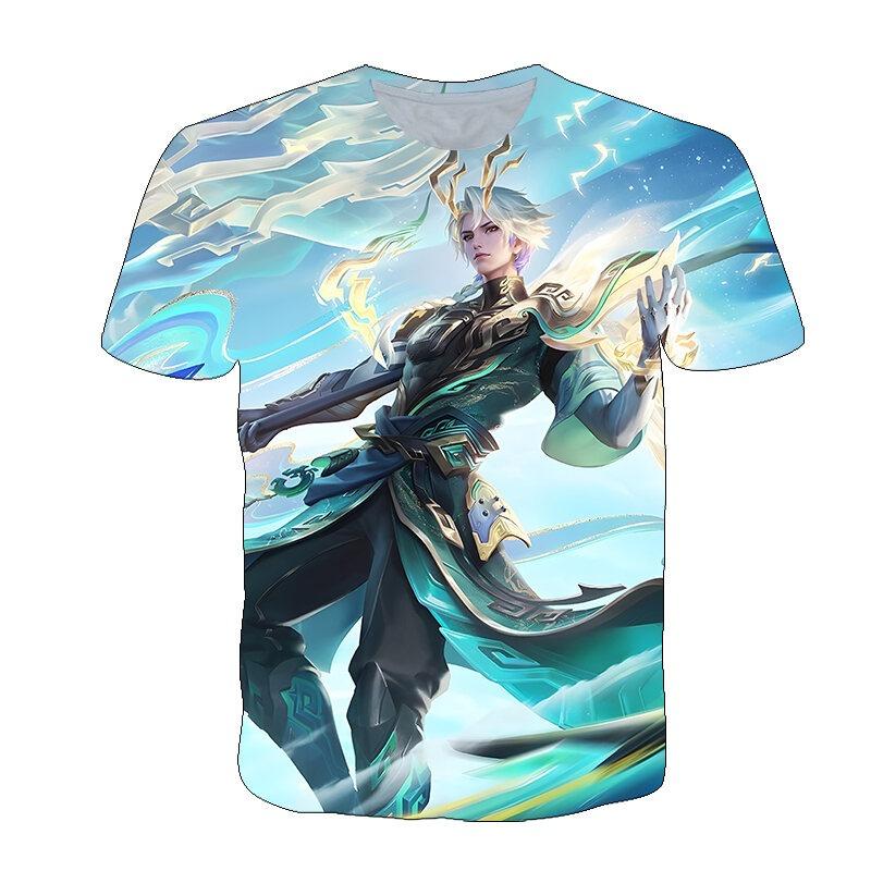 New short sleeved T-shirt with King of Glory print, youthful and fashionable round neck