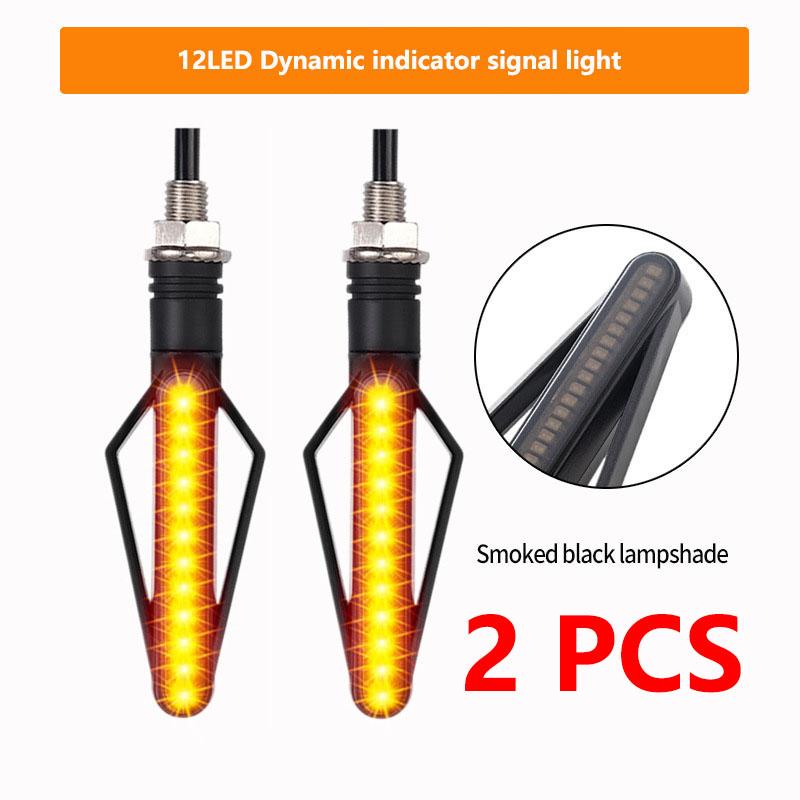 Motorcycle Modification 24LED Dual Color White Light Red Light Flowing Water Turn Signal Lamp Brake Motorcycle Turn Signal Light