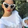 Women Cat-Eye Female Sun Glasses Classic Style Love Black White Eye Wear Heart Shaped Sunglasses Men Shade UV400 Protection Premium Designer