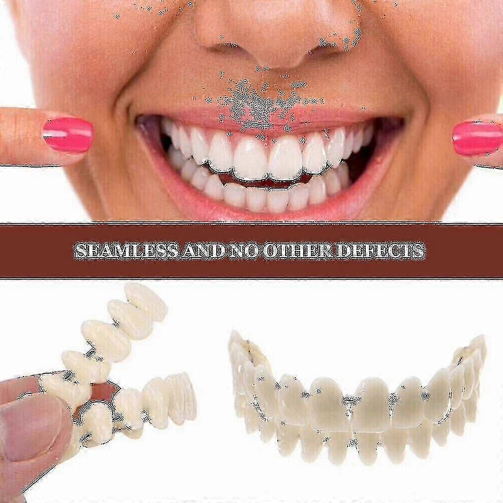 Smile Snap On False Teeth Upper Lower Dental Veneers Dentures Tooth Cover Set