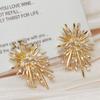 Korean Exquisite Shining Brightly Rhinestone Snowflake Stud Earrings for Women Bride Wedding Temperament Jewelry Accessory Gift