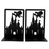 2Pcs Black Musical Notes Openwork Pattern Design Desktop Book Ends Office Desktop Home Bookends Gift For Book Loves Book Rack