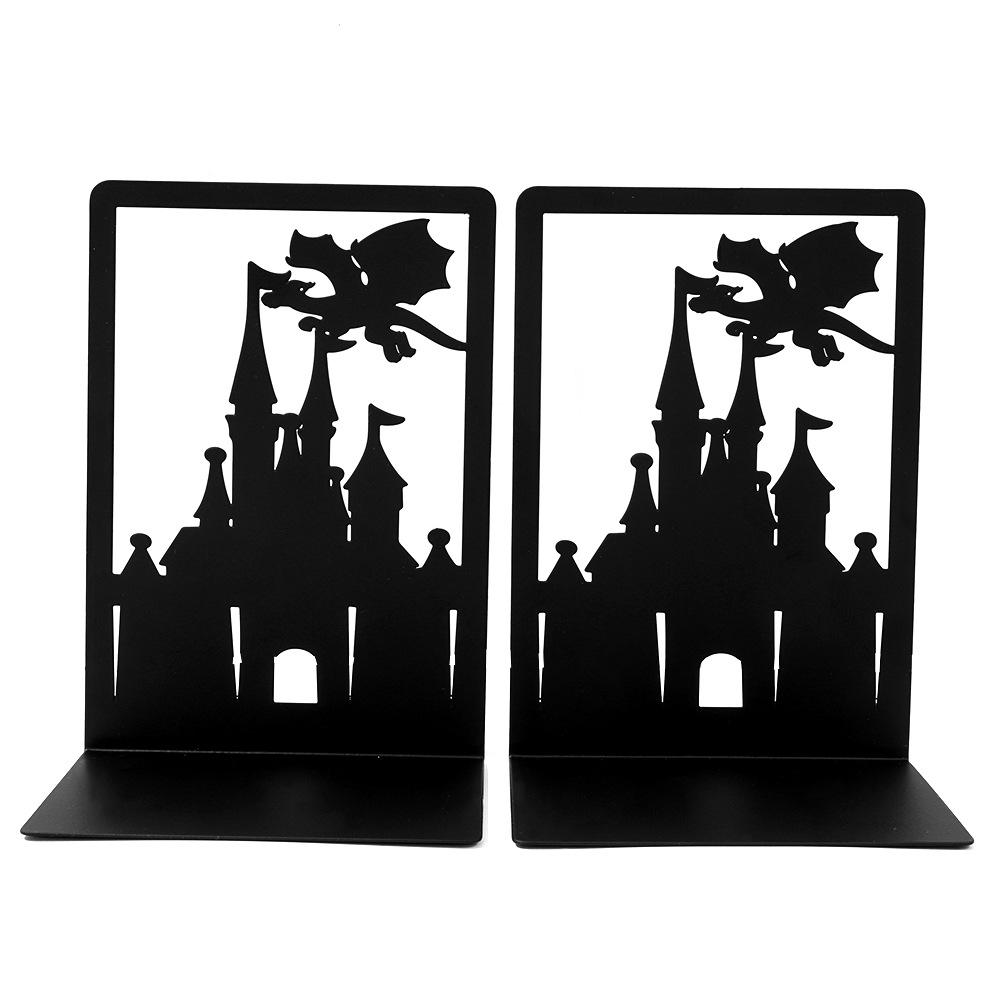 2Pcs Black Musical Notes Openwork Pattern Design Desktop Book Ends Office Desktop Home Bookends Gift For Book Loves Book Rack
