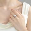 2026 Temperament Niche Diamond-encrusted Pearl Ring Female Korean Light Luxury High Sense Open Index Finger Ring with Jewelry Empty Holder