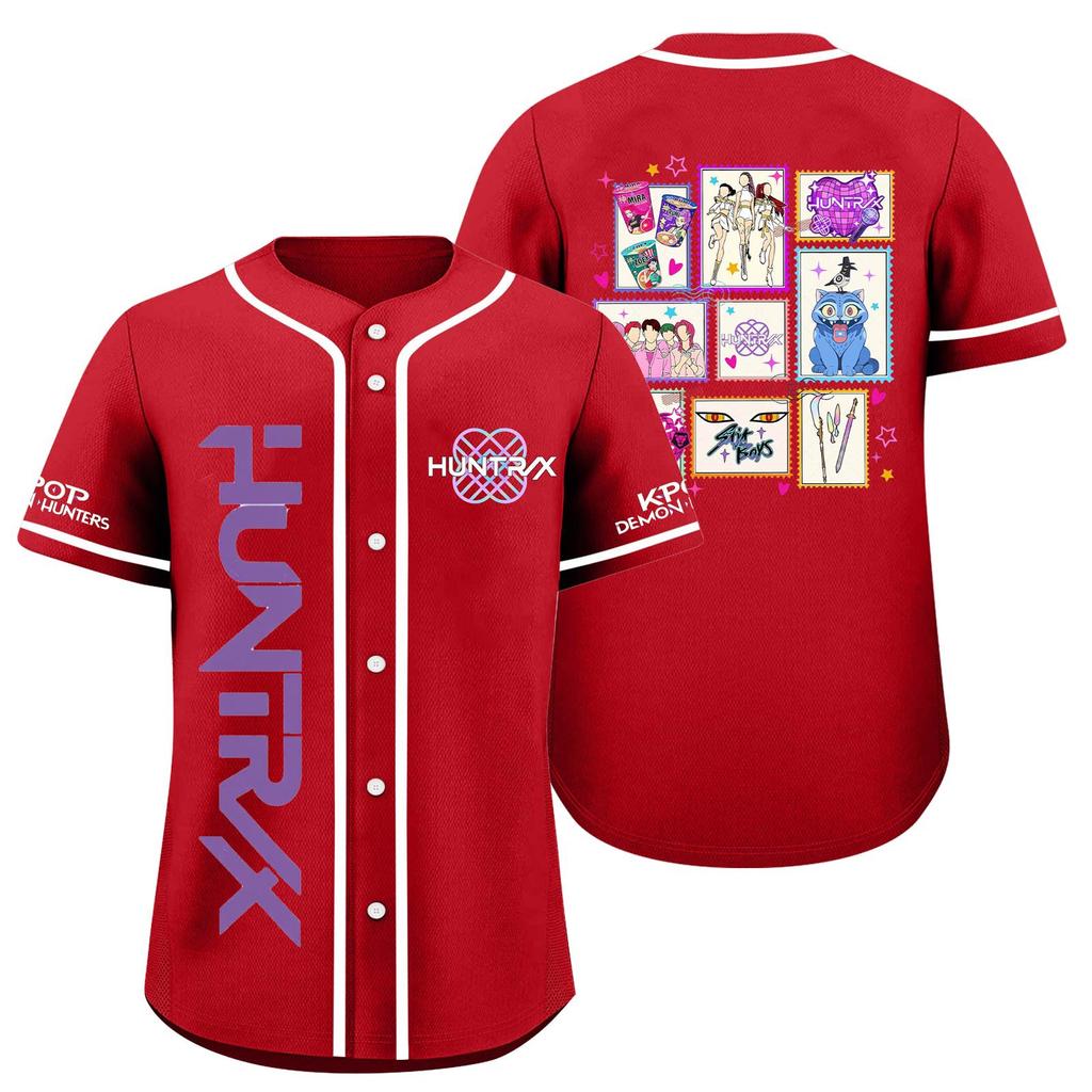 Children's Casual Cartoon Print Short-sleeved Baseball Jerseys Children's Sportswear Top