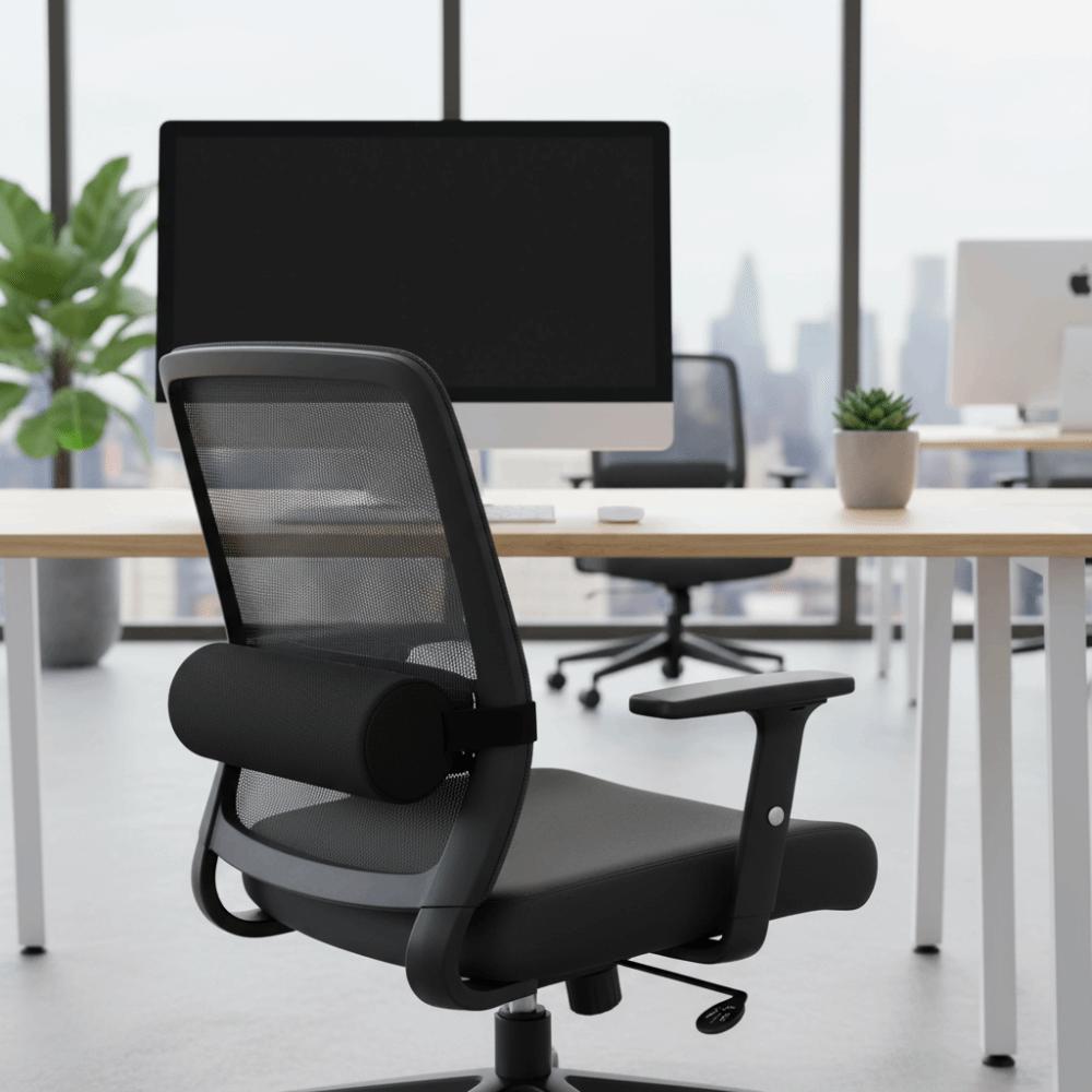 Sleep Pillow Foam Waist Pillow Ergonomic Cylinder Auto Seat Back Cushion Slow Rebound with Straps Lumbar Support Cushion Chair